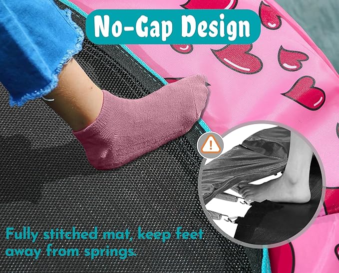 36" Trampoline with No-Gap Design, Mini Trampoline for Kids, 3FT Indoor/Outdoor Rebounder with Handle