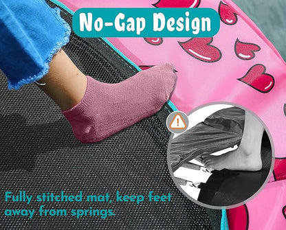 36" Trampoline with No-Gap Design, Mini Trampoline for Kids, 3FT Indoor/Outdoor Rebounder with Handle