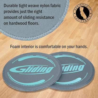 Gliding Discs for Working Out - Exercise Sliders for Carpet & Hardwood Floors 1 Pair, Authentic Workout Sliders Disc for Full Body Resistance Workout, Includes 4 Streaming Video Workouts