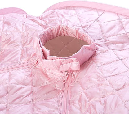 Durasage Personal Foldable Steam Sauna for Relaxation at Home, 60 Minute Timer, 800 Watt Steam Generator, Chair Included - Light Pink