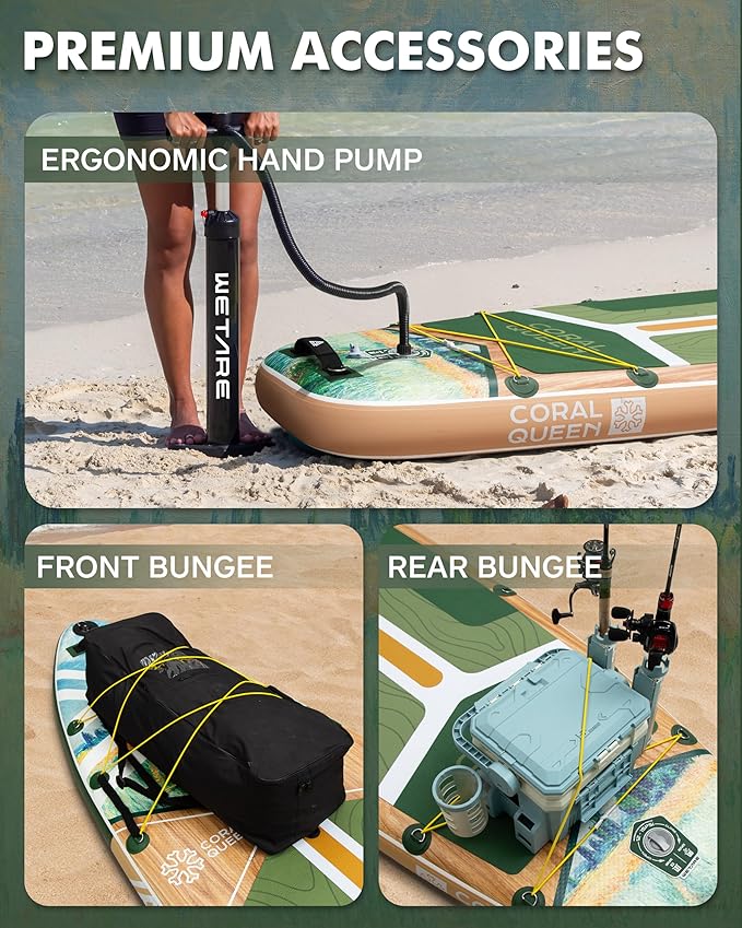 11'6"x35" Inflatable Paddle Board, 450lbs Extra Wide Stand Up Sup Board for Adults, Blow Up Paddleboard Kayak Non-Slip Stable Deck Boat for Yoga Fishing Surf