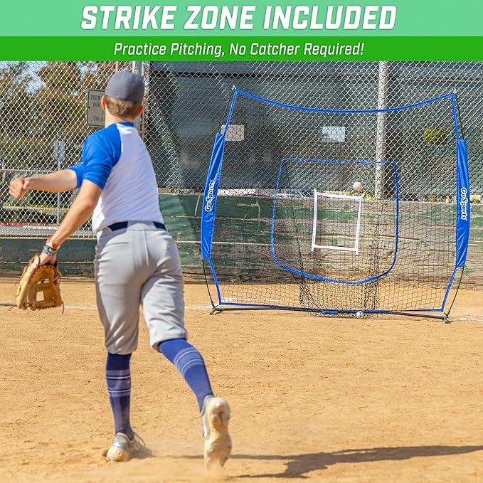 GoSportsGoSports Team Tone 7' x 7' Baseball & Softball Practice Hitting & Pitching Nets in Team Colors