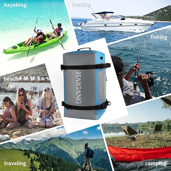 110L Waterproof Duffel Bag Travel Dry Bag, Large Capacity, Adjustable Thickened Straps and Handles, Zip Closure, Air Valve, Fully Waterproof, Perfect for Boating, Rafting, Motorcycle Kayaking