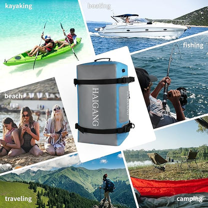 110L Waterproof Duffel Bag Travel Dry Bag, Large Capacity, Adjustable Thickened Straps and Handles, Zip Closure, Air Valve, Fully Waterproof, Perfect for Boating, Rafting, Motorcycle Kayaking