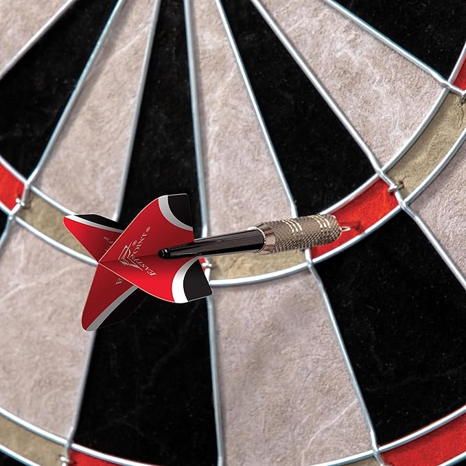 EastPoint Sports Tournament Bristle Dartboard and Easy Hang Cabinet with Electronic Scoreboard and 6 Steel Tip Darts
