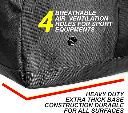 Fitdom 132L 36" Heavy Duty Extra Large Sports Gym Equipment Travel Duffel Bag W/Adjustable Shoulder & Compression Straps. Perfect for Soccer Baseball Basketball Hockey Football Team Coaches & More