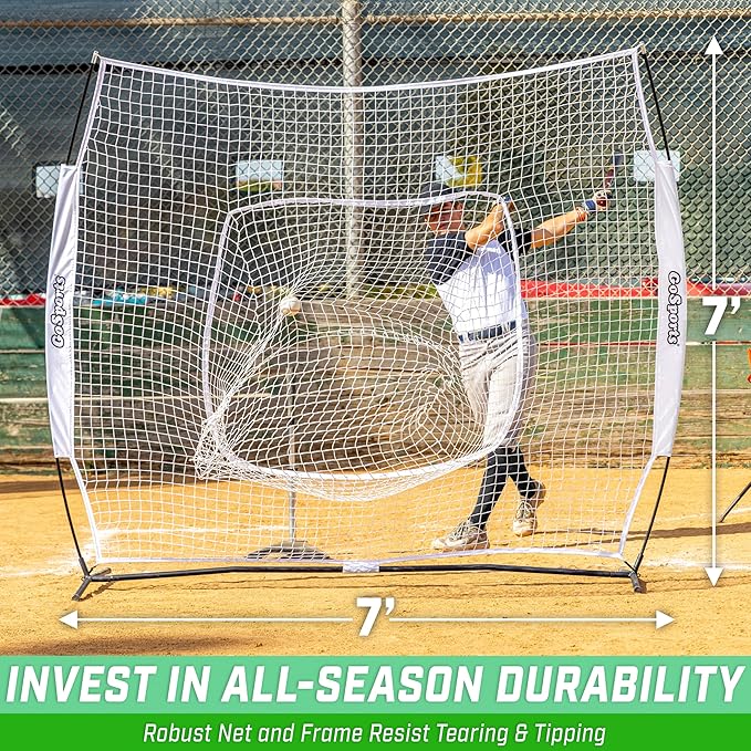 GoSportsGoSports Team Tone 7' x 7' Baseball & Softball Practice Hitting & Pitching Nets in Team Colors
