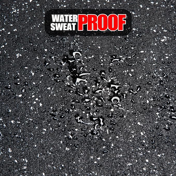 0.6 Inch Thick 72 Sq Ft Rubber Gym Mat,18 Tiles 24 x 24 in