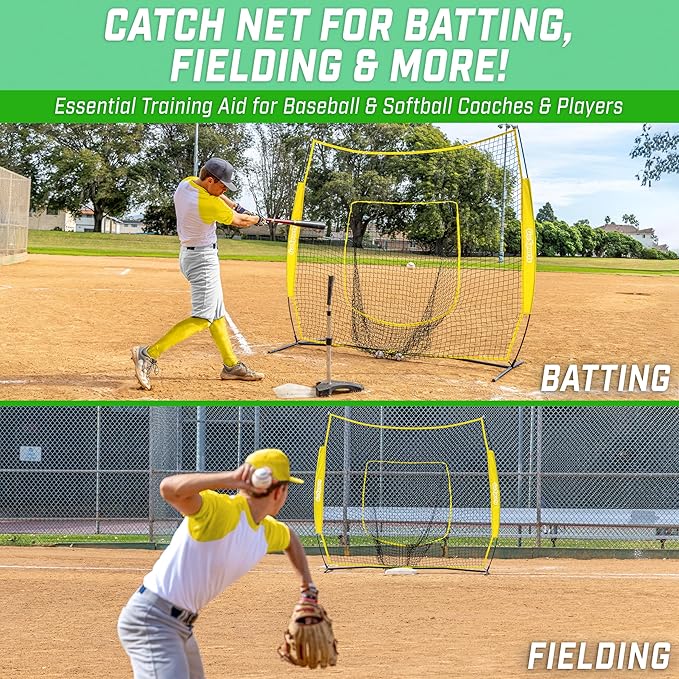 GoSportsGoSports Team Tone 7' x 7' Baseball & Softball Practice Hitting & Pitching Nets in Team Colors