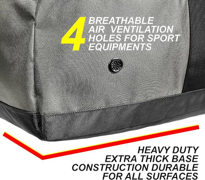 Fitdom 132L 36" Heavy Duty Extra Large Sports Gym Equipment Travel Duffel Bag W/Adjustable Shoulder & Compression Straps. Perfect for Soccer Baseball Basketball Hockey Football Team Coaches & More