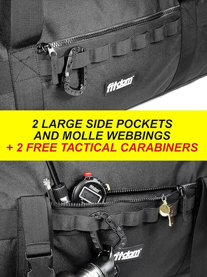 Fitdom 132L 36" Heavy Duty Extra Large Sports Gym Equipment Travel Duffel Bag W/Adjustable Shoulder & Compression Straps. Perfect for Soccer Baseball Basketball Hockey Football Team Coaches & More