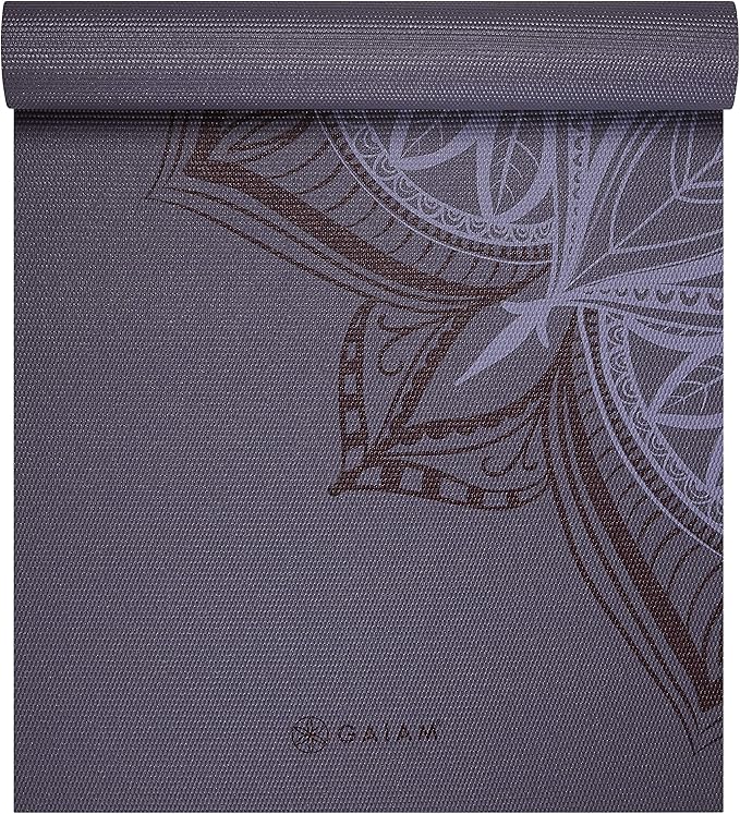 Gaiam Yoga Mat - Premium 5mm Print Thick Non Slip Exercise & Fitness Mat for All Types of Yoga, Pilates & Floor Workouts (68" x 24" x 5mm)