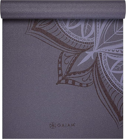 Gaiam Yoga Mat - Premium 5mm Print Thick Non Slip Exercise & Fitness Mat for All Types of Yoga, Pilates & Floor Workouts (68" x 24" x 5mm)