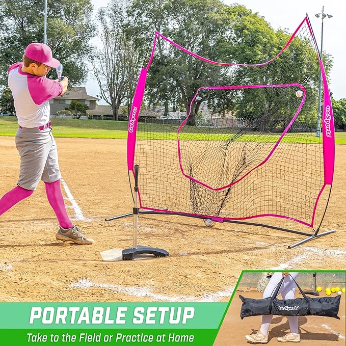 GoSportsGoSports Team Tone 7' x 7' Baseball & Softball Practice Hitting & Pitching Nets in Team Colors