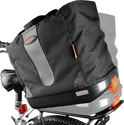 Ibera Bike Bag Insulated Cooler 16L - Clip-On Bike Rack Bag with Hard Base & Shoulder Straps - Fresh-Keeping & Reusable Grocery Bag - Bike Accessories for Adult Bikes - PAKRAK ONLY RACKS