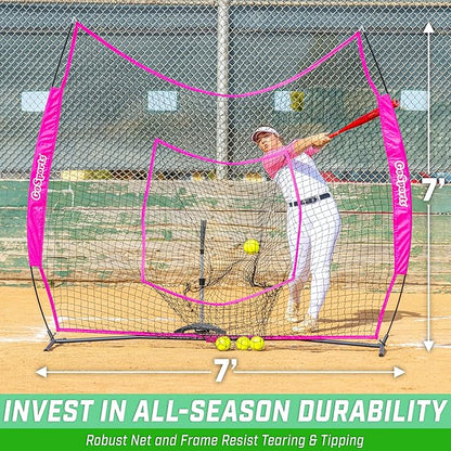 GoSportsGoSports Team Tone 7' x 7' Baseball & Softball Practice Hitting & Pitching Nets in Team Colors