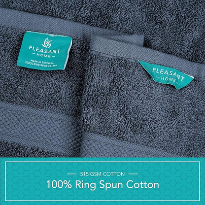 Pleasant Home Bath Towels Set of 6 (24” x 50”) 100% Cotton, 515 GSM | Lightweight, Soft & Absorbent Luxury Towels for Bathroom | for Gym, Pool & Spa | 6 Pack, Navy