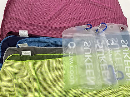Sukeen 10 Pack Cooling Towels (40"x12") for Sweat, Quick-Drying Neck Cooling Wraps, Soft Breathable Cooling Towels for Neck and Face, Chilly SportsTowel for Yoga, Sport, Running, Workout