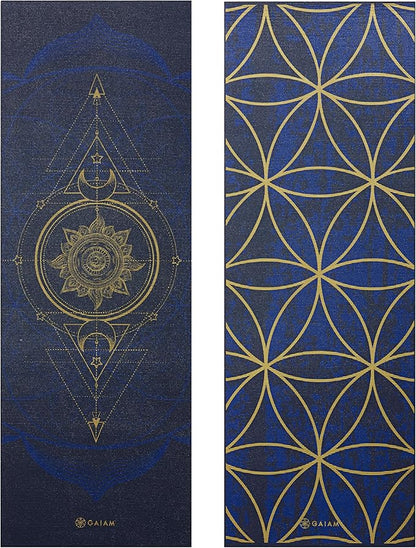 Gaiam Yoga Mat - Premium 6mm Print Reversible Extra Thick Non Slip Exercise & Fitness Mat for All Types of Yoga, Pilates & Floor Workouts (68" x 24" x 6mm Thick)