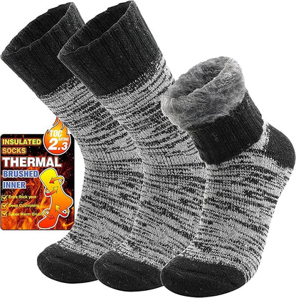 3 Pairs Warm Thermal Socks for Women & Men Winter Ski Thick Boot Insulated Socks for Cold Weather