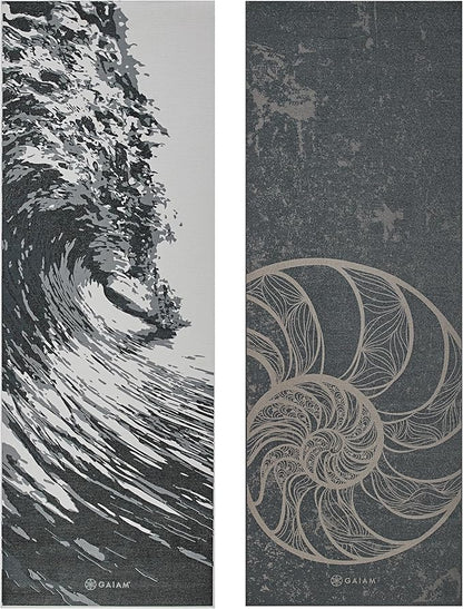 Gaiam Yoga Mat - Premium 6mm Print Reversible Extra Thick Non Slip Exercise & Fitness Mat for All Types of Yoga, Pilates & Floor Workouts (68" x 24" x 6mm Thick)